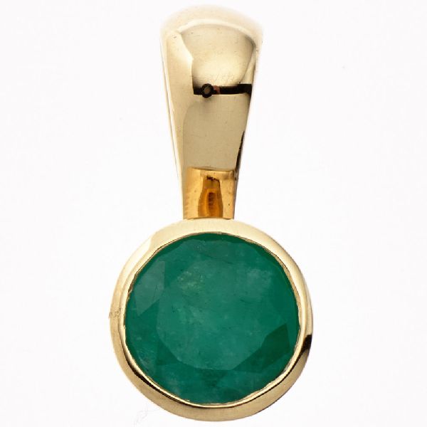 Anhänger rund 333 Gold Gelbgold 1 Smaragd grün Goldanhänger CJ