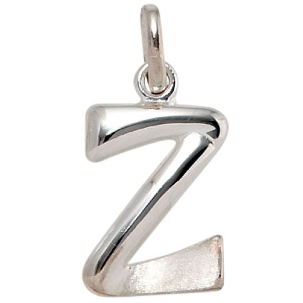 Anhänger Buchstabe Z 925 Sterling Silber matt Buchstabenanhänger CJ