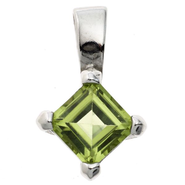 Anhänger 925 Sterling Silber rhodiniert 1 Peridot grün CJ