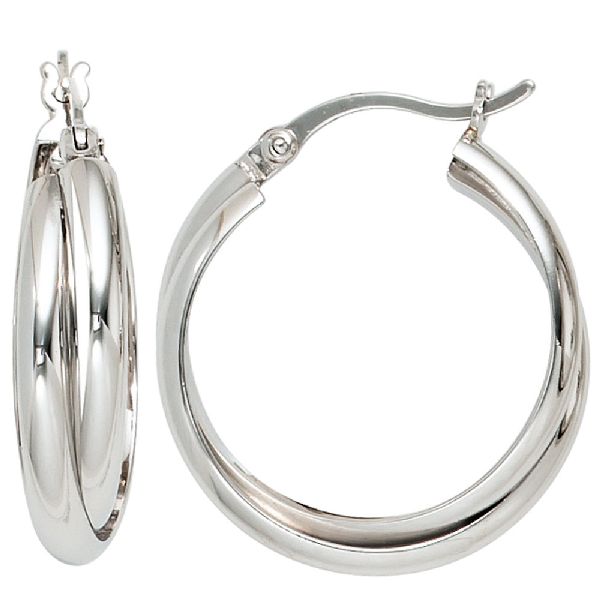 Creolen rund 925 Sterling Silber Ohrringe Silberohrringe Silbercreolen CJ