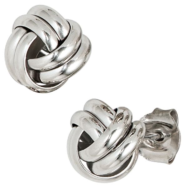 Ohrstecker Knoten 925 Sterling Silber rhodiniert Ohrringe Silberohrstecker CJ