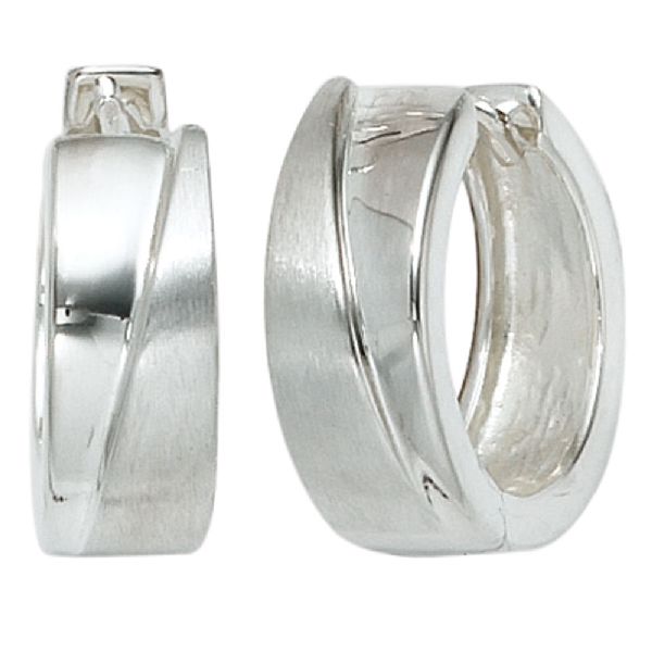 Creolen 925 Sterling Silber mattiert Ohrringe Silberohrringe Silbercreolen CJ