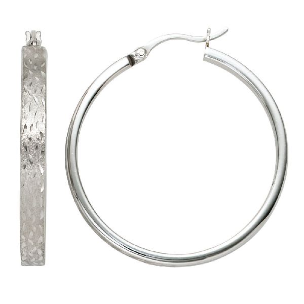 Creolen rund 925 Sterling Silber mattiert Ohrringe Silberohrringe Silbercreolen CJ