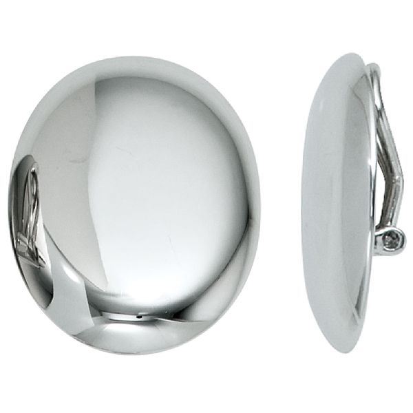 Ohrclips oval 925 Sterling Silber rhodiniert Ohrringe Clips CJ