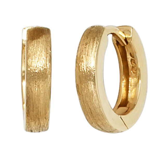 Creolen 925 Sterling Silber gold vergoldet eismatt Ohrringe CJ