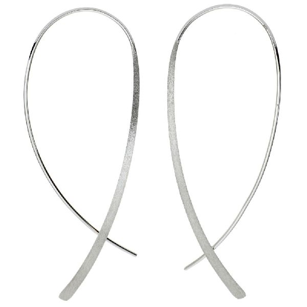 Durchzieh-Ohrhänger 925 Sterling Silber mattiert Ohrringe zum Durchziehen CJ