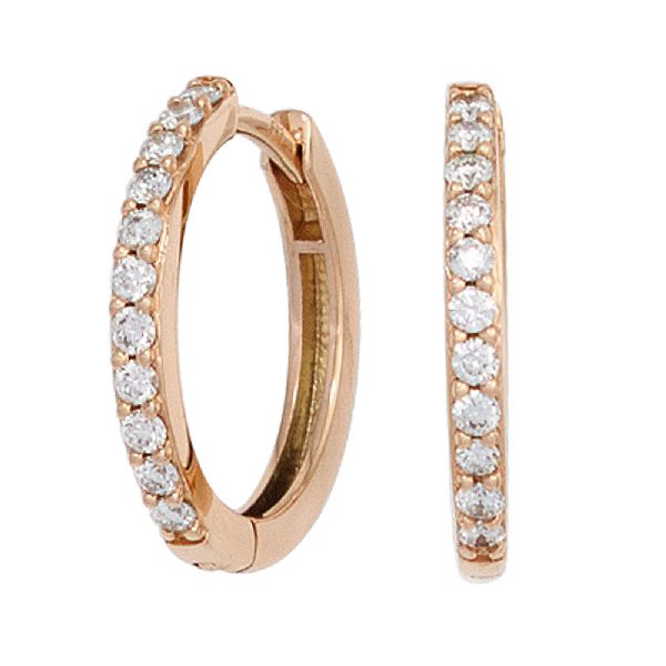 Creolen 585 Gold Rotgold 22 Diamanten Brillanten Ohrringe Diamantcreolen CJ