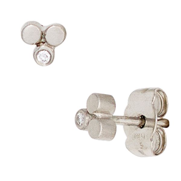 Ohrstecker 950 Platin matt 2 Diamanten Brillanten Ohrringe Platinohrringe CJ