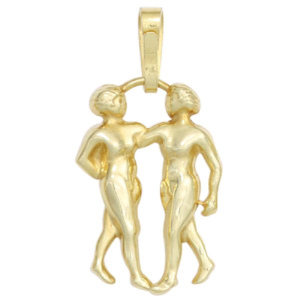 Anhänger Sternzeichen Zwilling 333 Gold Gelbgold Sternzeichenanhänger CJ