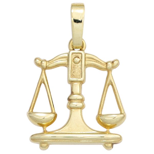 Anhänger Sternzeichen Waage 333 Gold Gelbgold Sternzeichenanhänger CJ
