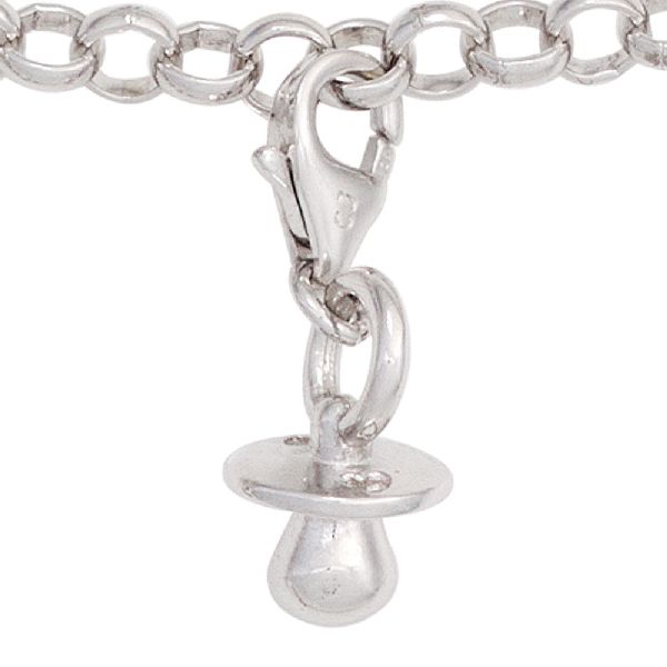 Einhänger Charm Schnuller 925 Sterling Silber rhodiniert CJ