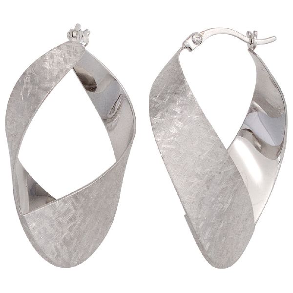 Creolen 925 Sterling Silber mattiert Ohrringe Silberohrringe Silbercreolen CJ