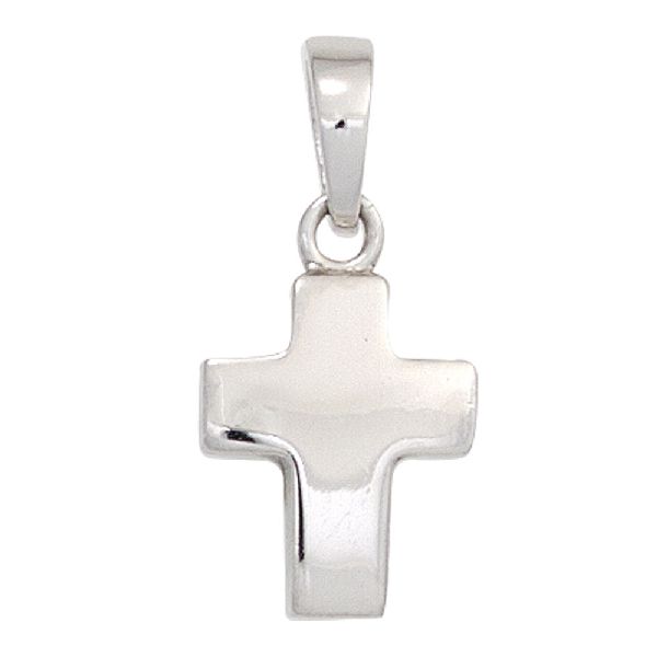 Anhänger Kreuz 925 Sterling Silber rhodiniert Kreuzanhänger Silberkreuz CJ