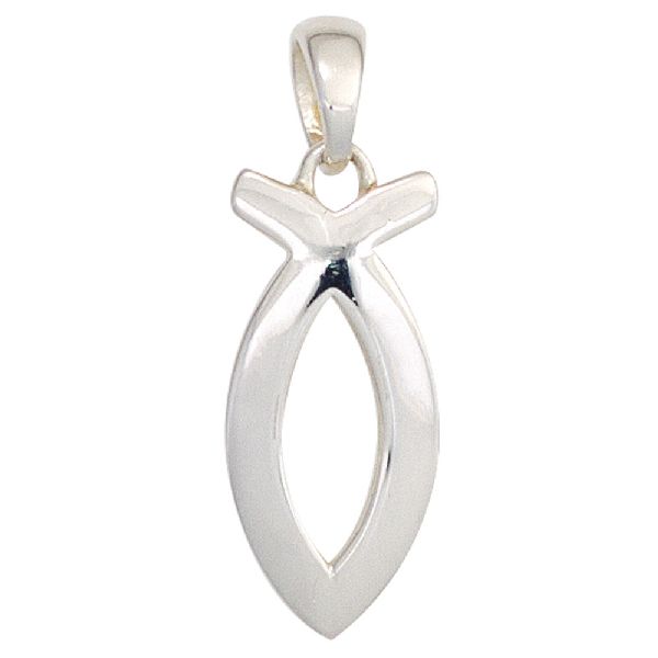 Anhänger Ichthys 925 Sterling Silber rhodiniert CJ