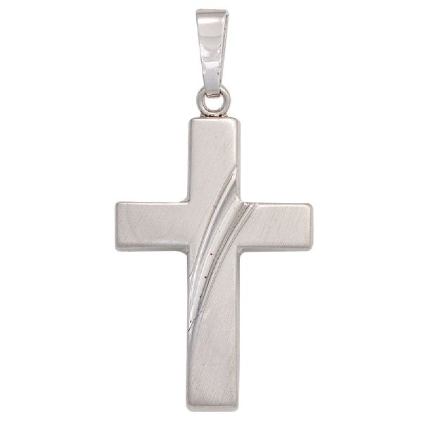 Anhänger Kreuz 925 Sterling Silber mattiert Kreuzanhänger Silberkreuz CJ