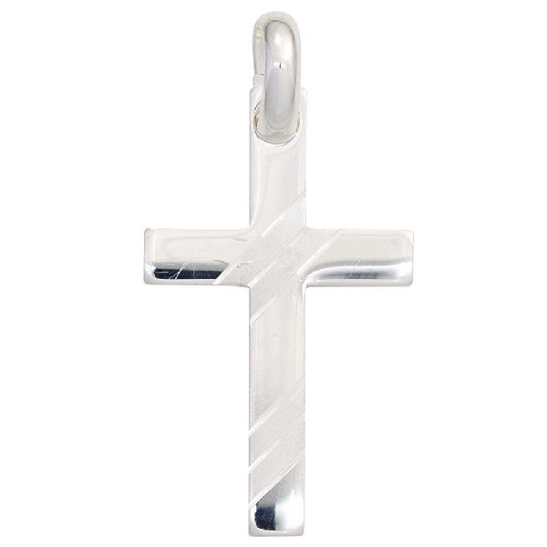 Anhänger Kreuz 925 Sterling Silber teil matt Kreuzanhänger Silberkreuz CJ