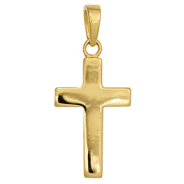 Anhänger Kreuz 925 Sterling Silber gold vergoldet Kreuzanhänger CJ