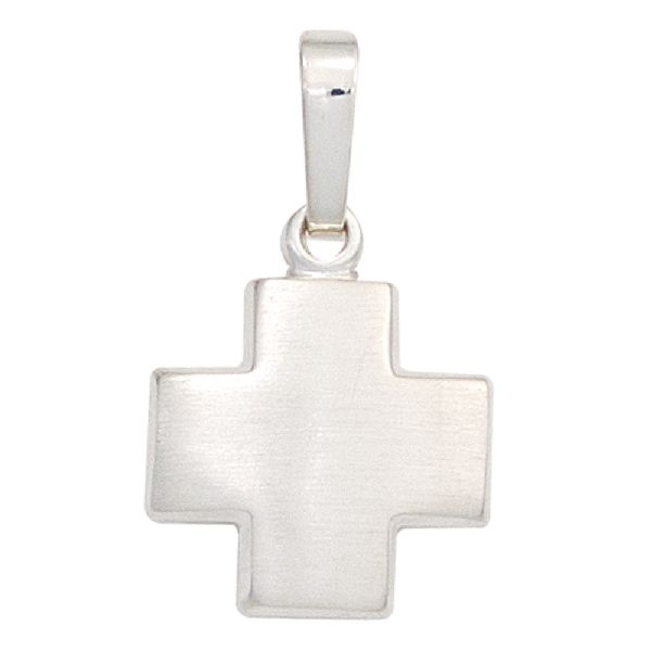 Anhänger Kreuz 925 Sterling Silber mattiert Kreuzanhänger Silberkreuz CJ