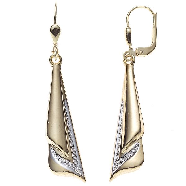 Boutons 333 Gold Gelbgold bicolor Ohrringe Ohrhänger Goldohrringe CJ