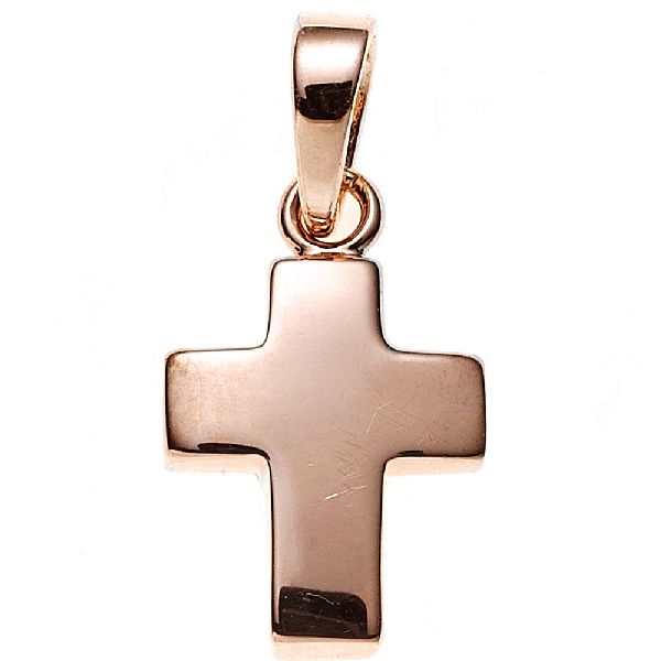 Anhänger Kreuz 925 Sterling Silber rotgold vergoldet Kreuzanhänger Silberkreuz CJ