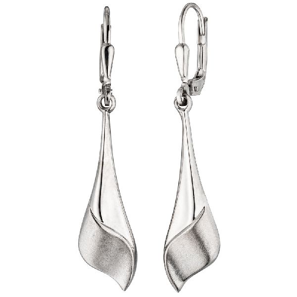 Boutons 925 Sterling Silber mattiert Ohrringe Ohrhänger Silberohrringe CJ