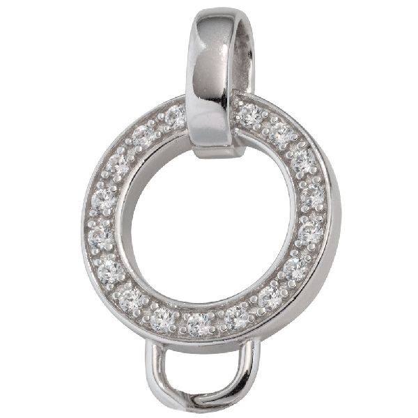 Anhänger Carrier Träger für Charms 925 Sterling Silber rhodiniert mit Zirkonia CJ