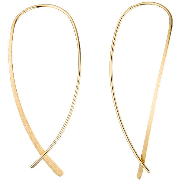 Durchzieh-Ohrhänger 925 Silber gold vergoldet mattiert Ohrringe zum Durchziehen CJ