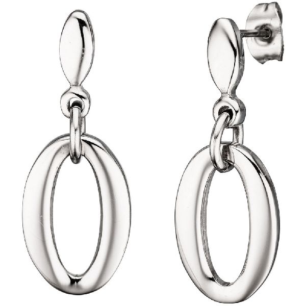 Ohrhänger oval Edelstahl Ohrringe Ohrstecker CJ