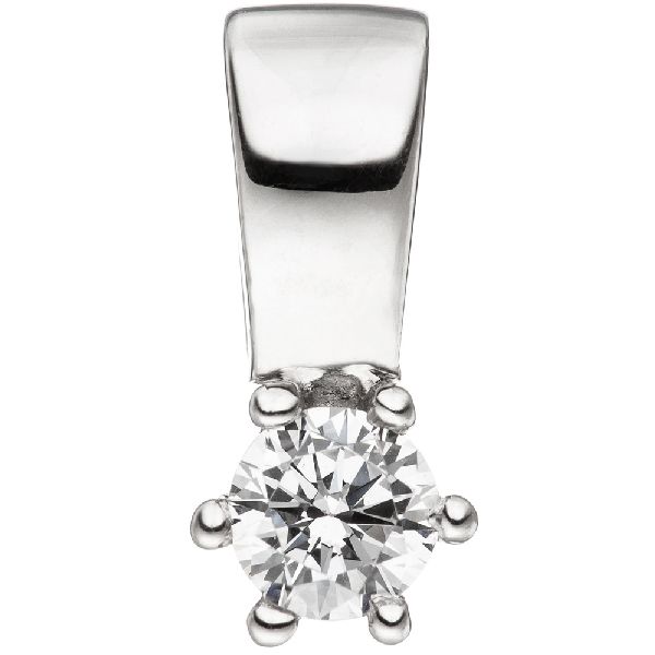Anhänger Einhänger 925 Sterling Silber 1 Zirkonia Silberanhänger CJ
