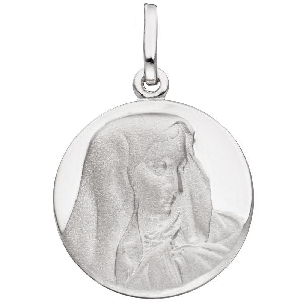 Anhänger Madonna 925 Sterling Silber rund mattiert Silberanhänger CJ