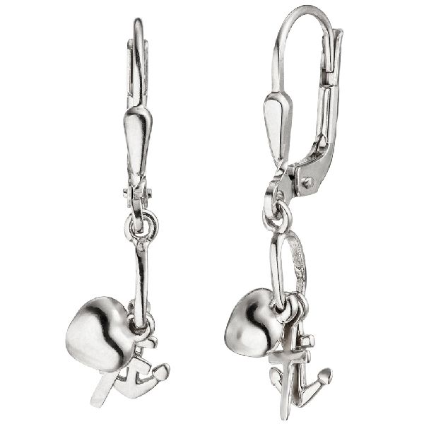 Kinder Ohrhänger Glaube Liebe Hoffnung 925 Sterling Silber Kinderohrringe CJ