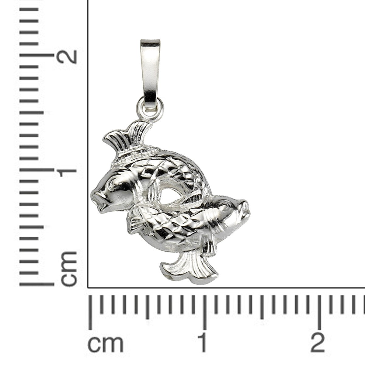 Echtschmuck Anhänger Unisex 925er Sterling Silber Sternzeichen 1,8cm Sternzeichen Fische