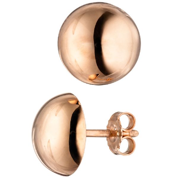 Ohrstecker rund 925 Sterling Silber rotgold vergoldet Ohrringe CJ