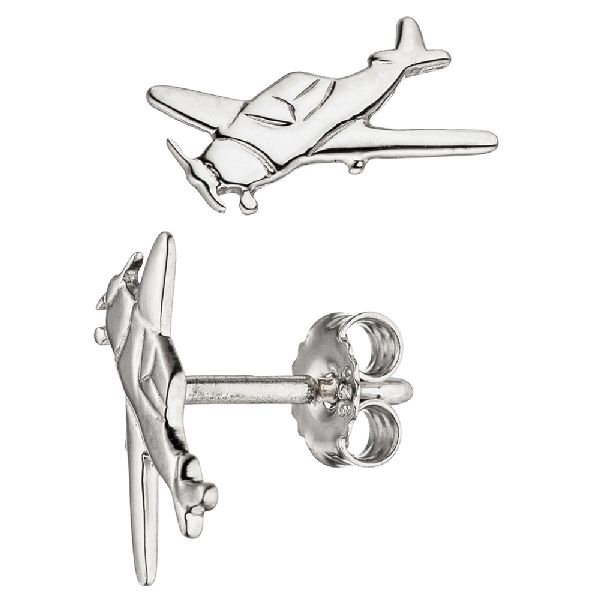 Ohrstecker Flugzeug 925 Sterling Silber Ohrringe Silberohrringe CJ