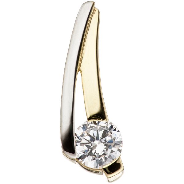 Anhänger 333 Gold Gelbgold bicolor 1 Zirkonia Goldanhänger CJ