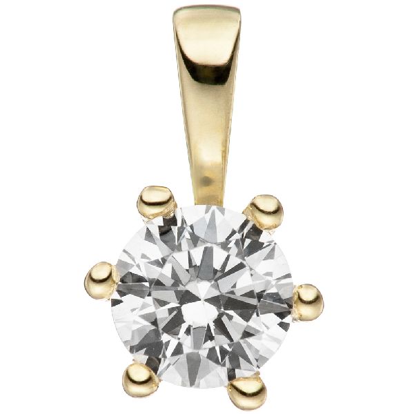 Anhänger 333 Gold Gelbgold 1 Zirkonia Goldanhänger CJ