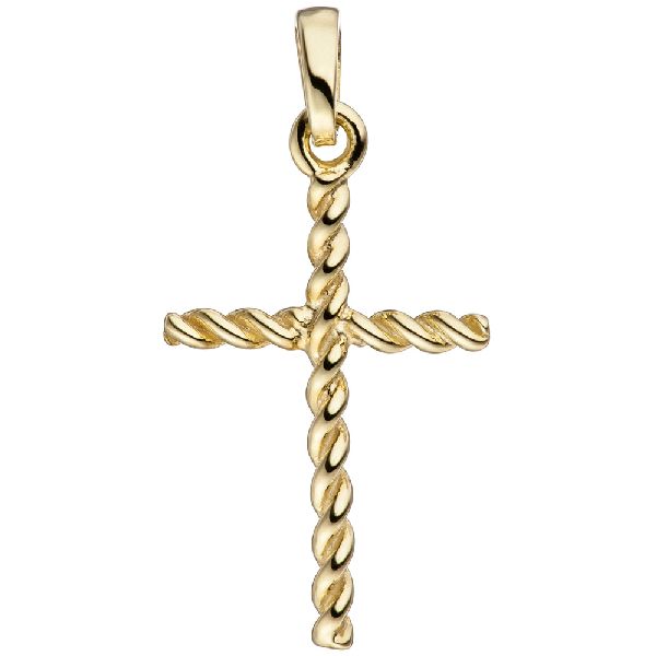Anhänger Kreuz schmal 333 Gold Gelbgold Kreuzanhänger Goldkreuz CJ
