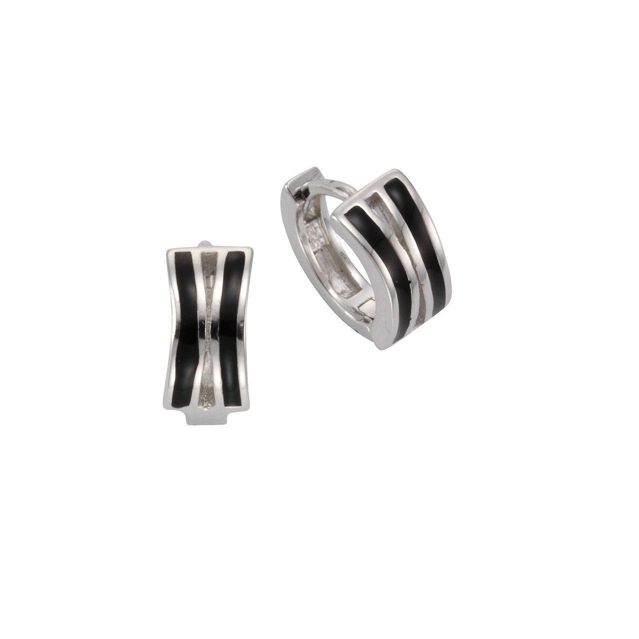 Echtschmuck Klappcreolen Ohrringe Damen 925er Sterling Silber Lack 1,3cm, 1 Paar