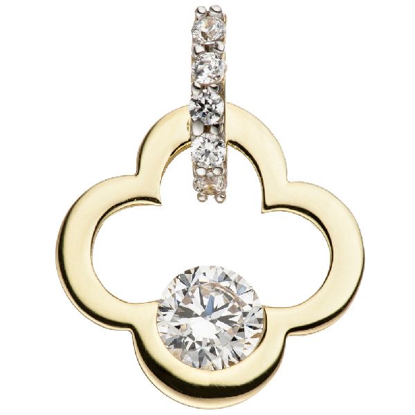 Anhänger 333 Gold Gelbgold 6 Zirkonia Goldanhänger CJ