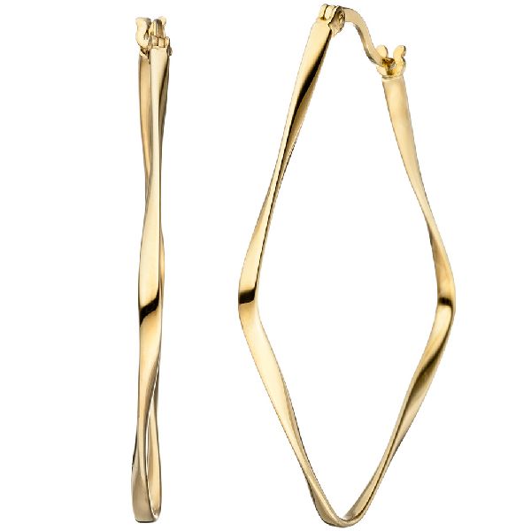 Creolen 925 Sterling Silber gold vergoldet Ohrringe CJ