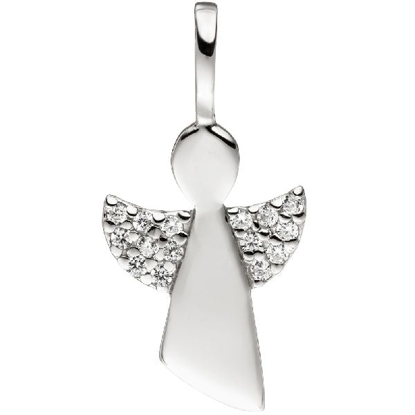 Anhänger Engel 925 Sterling Silber mit Zirkonia Silberanhänger Schutzengel CJ