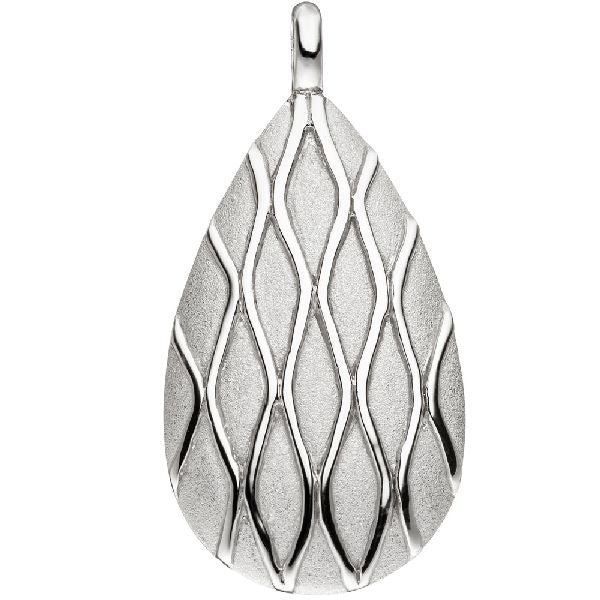 Anhänger Tropfen 925 Sterling Silber matt mattiert Silberanhänger CJ