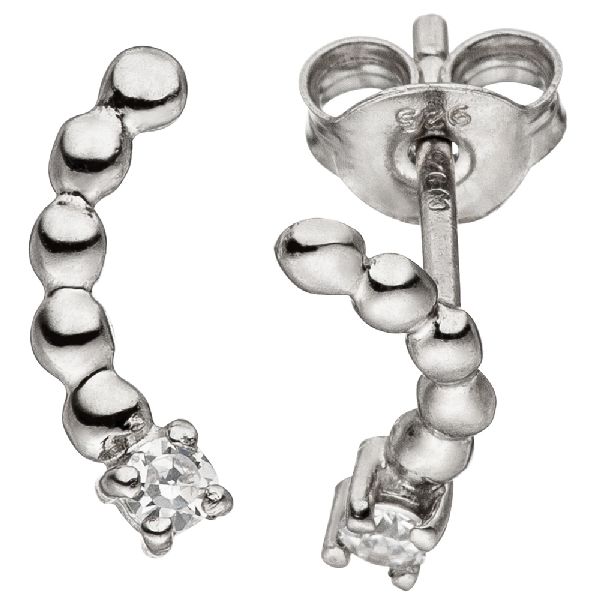 Ohrstecker 925 Sterling Silber 2 Zirkonia Ohrringe Silberohrringe CJ