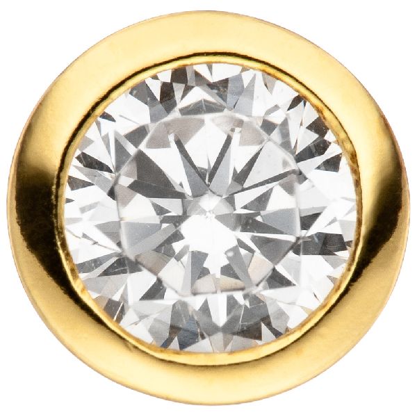 Anhänger rund 925 Sterling Silber gold vergoldet 1 Zirkonia Silberanhänger CJ