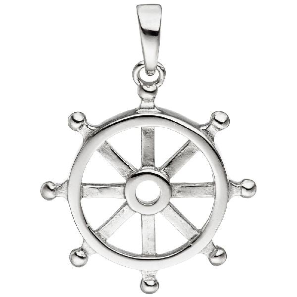 Anhänger Steuerrad 925 Sterling Silber Silberanhänger Steuer Ruder CJ