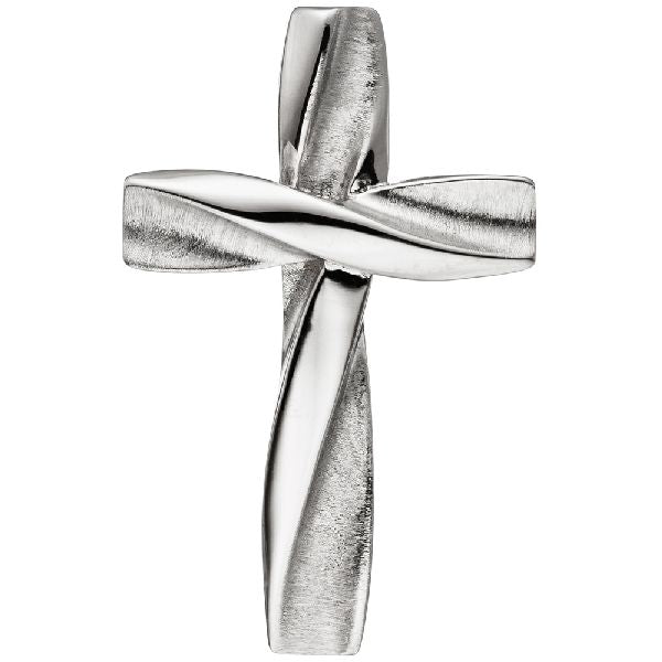 Anhänger Kreuz 925 Sterling Silber matt Kreuzanhänger Silberanhänger Silberkreuz CJ