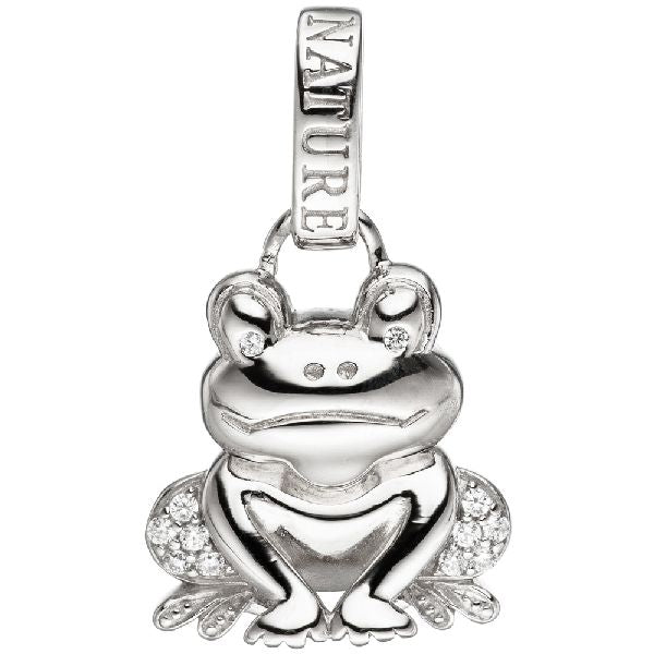 Anhänger Frosch 925 Sterling Silber mit Zirkonia Silberanhänger Kröte CJ