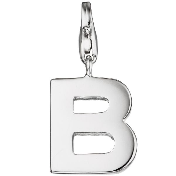 Einhänger Charm Buchstabe B 925 Sterling Silber Anhänger für Bettelarmband CJ