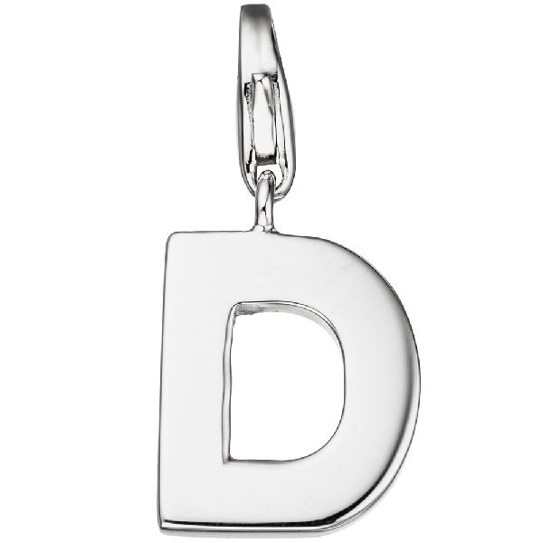 Einhänger Charm Buchstabe D 925 Sterling Silber Anhänger für Bettelarmband CJ
