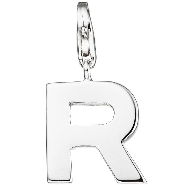 Einhänger Charm Buchstabe R 925 Sterling Silber Anhänger für Bettelarmband CJ